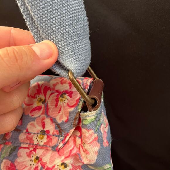 Cath Kidston Floral Messenger Bag Blue Pink Blossom Print Great Condition - Picture 4 of 10